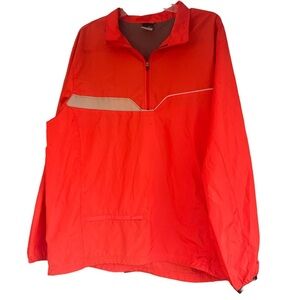 Nike XL construction Neon Orange‎ mesh lined breathable windbreaker pull over